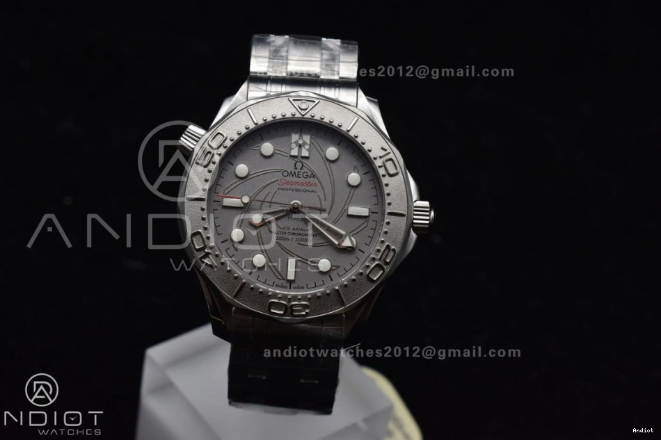 Dial A8807 VSF 300M 1:1 Edition Seamaster Platinum SS on Gray Best Bracelet 007 0405